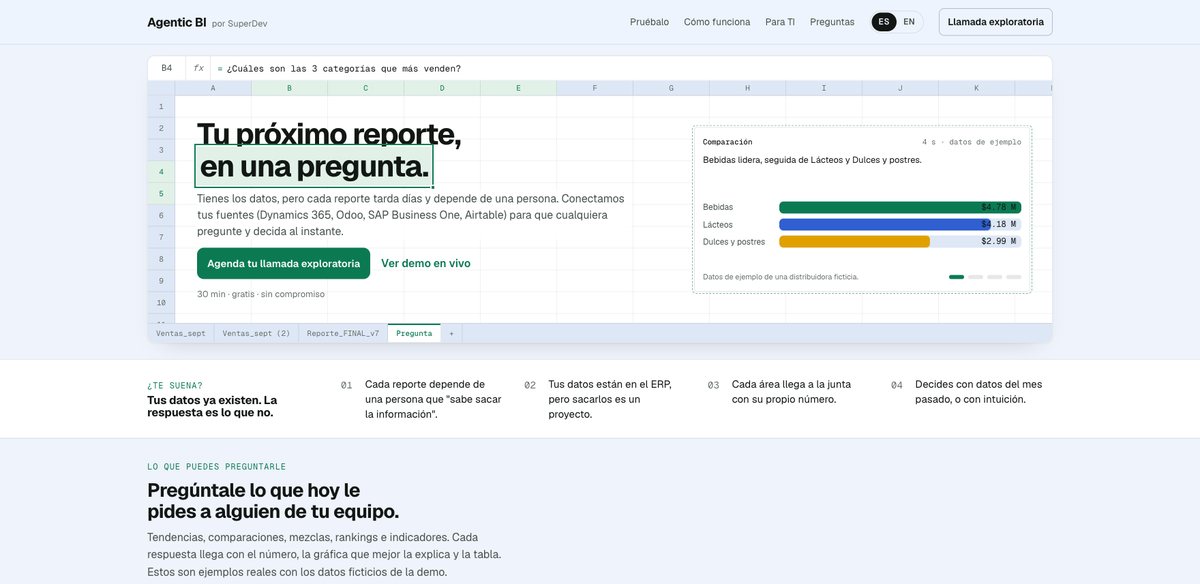 Agente de Datos: demo de Agentic BI con datos ficticios