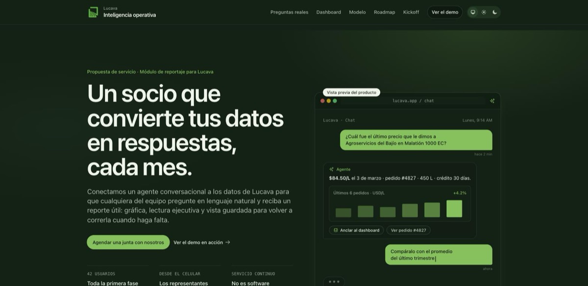 Lucava: captura de la plataforma