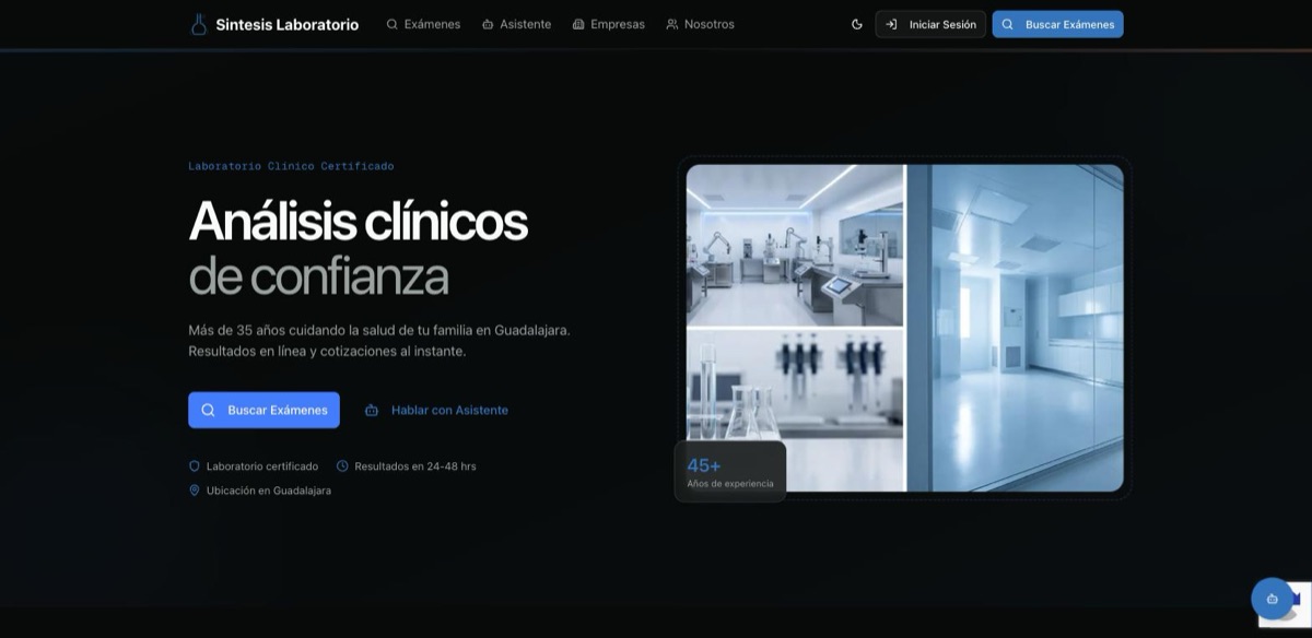 Sintesis Lab: captura del sitio