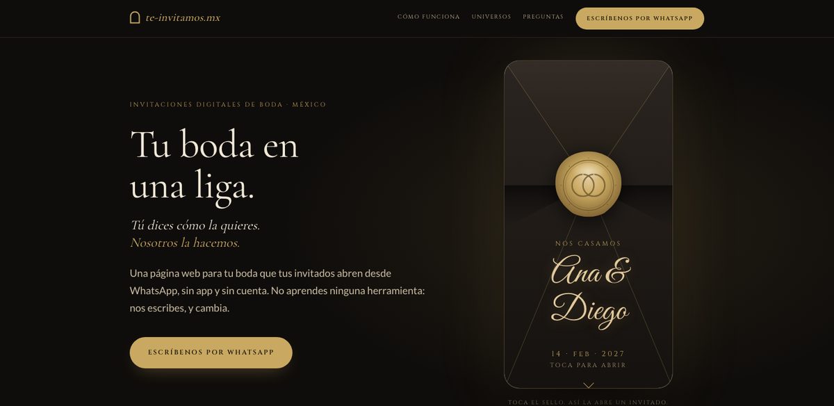 te-invitamos: captura del sitio